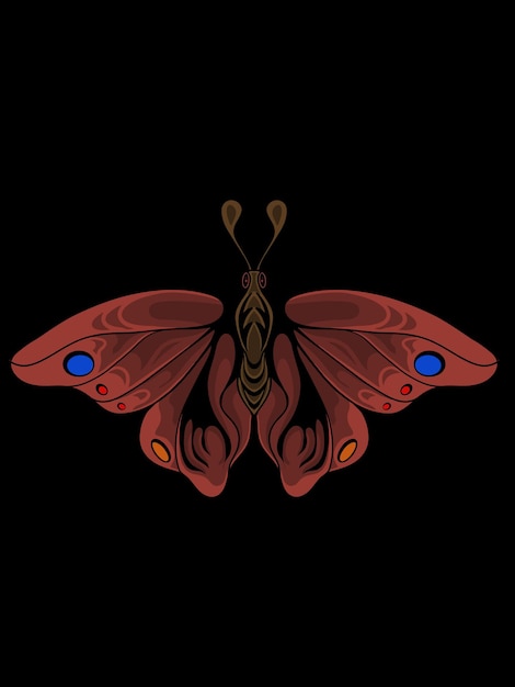 vector unique butterfly design with beautiful flowers