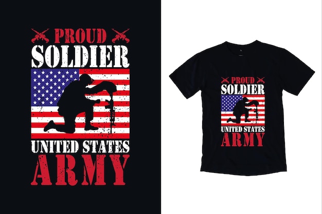 Vector us veteran tshirt designVeteran poster designproud US military merorial day premium vector t shirt design