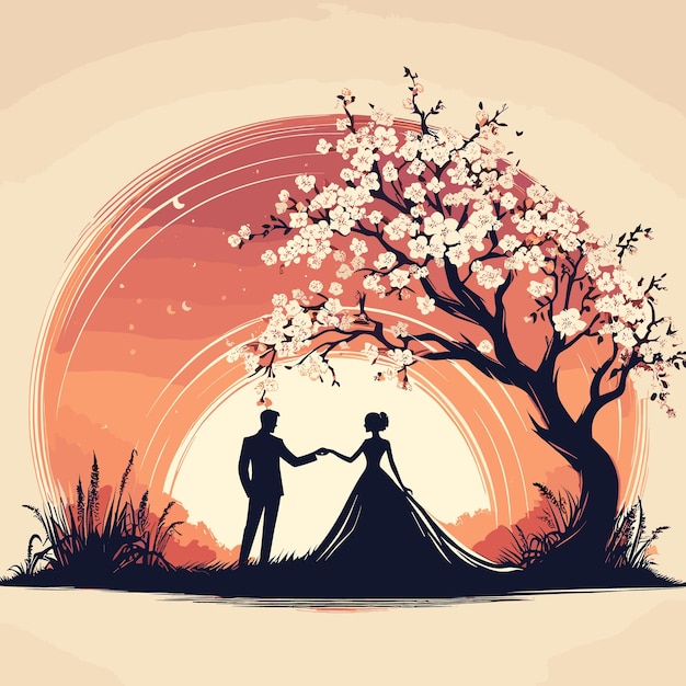 Vector valentine's day card wedding card wallpaper style ai generated