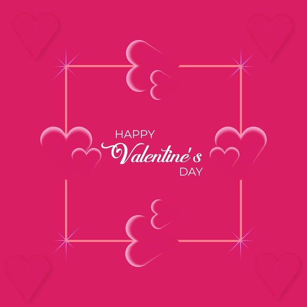 Vector valentines day background with red heart shape light bulb