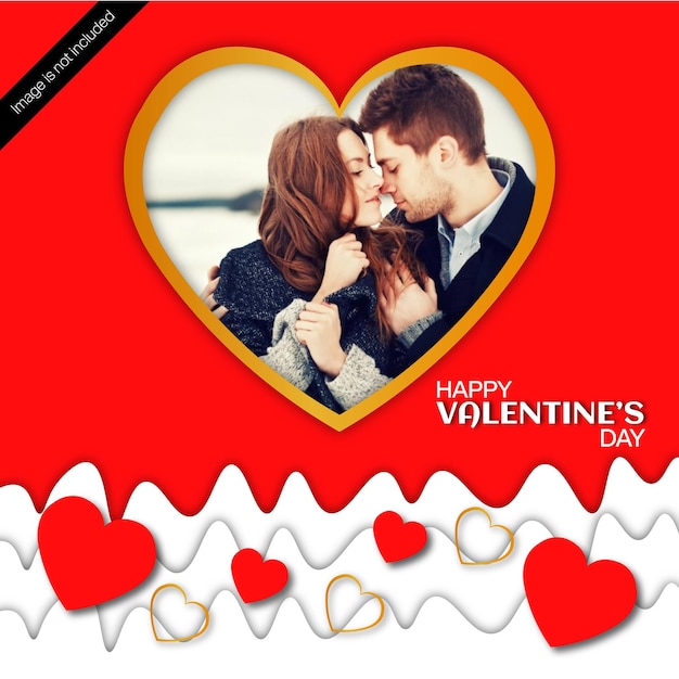 Vector Valentines Day design with couple frame