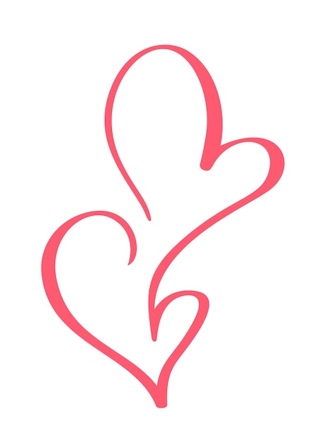 Vector Valentines Day Hand Drawn Calligraphic Design Heart Elements Wedding style decor