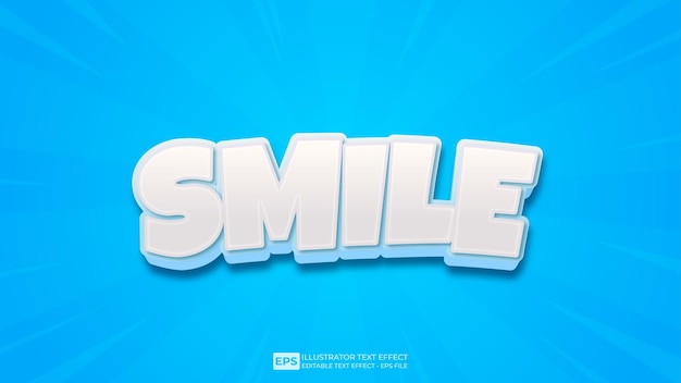 Vector vector 3d text editable text effect smile