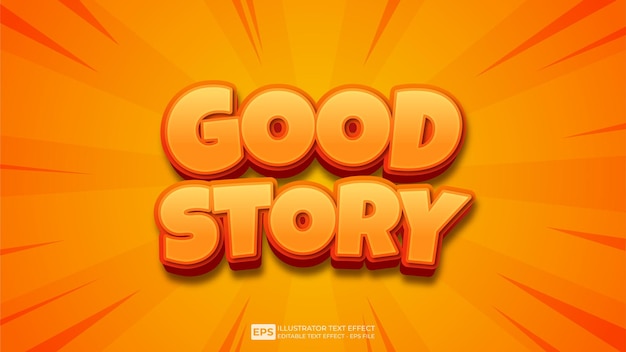 Vector vector 3d text good story editable text effect font