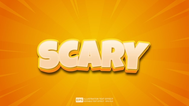 Vector vector 3d text scary editable text effect font