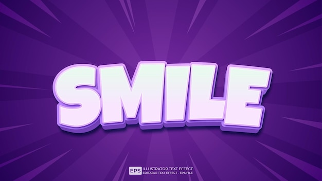 Vector vector 3d text smile editable text effect font