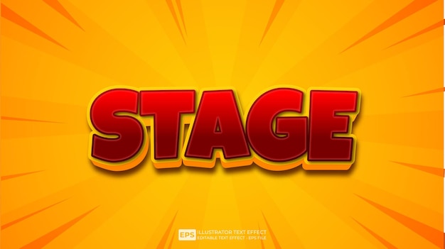 Vector vector 3d text stage editable text effect font