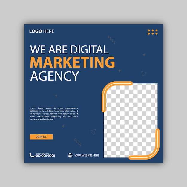 Vector vector digital marketing agency and expert social media template design social media post des