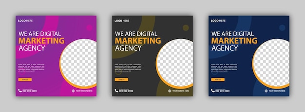 Vector vector digital marketing agency and expert social media template design social media post des