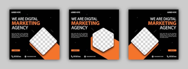 Vector vector digital marketing agency and expert social media template design social media post des