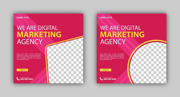 Vector vector digital marketing agency and expert social media template design social media post des