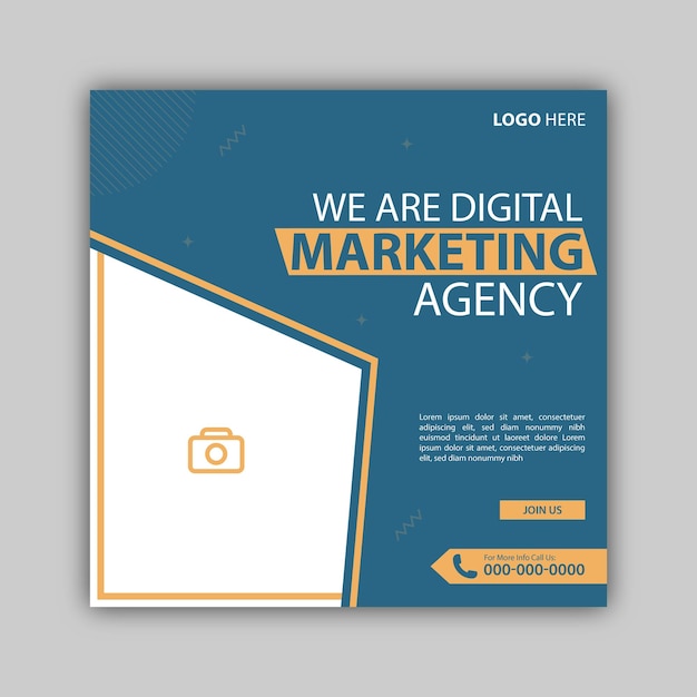 Vector vector digital marketing agency and expert social media template design social media post des