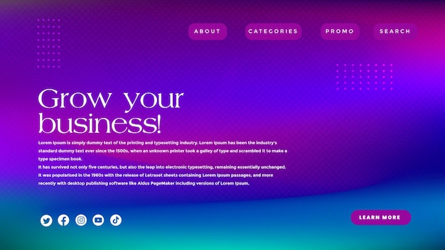 Vector vector gradient abstract landing page design