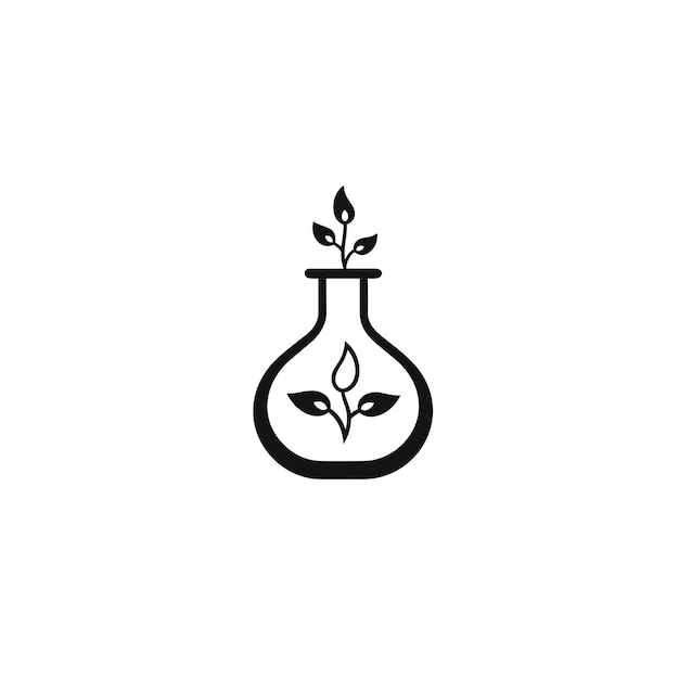 Vector of a vector icon of a vase with a plant inside