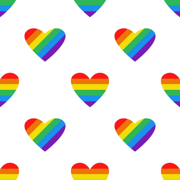 Vector Vector LGBT pattern with pride hearts Hearts in rainbow color Seamless pattern Pride month LGBTQ