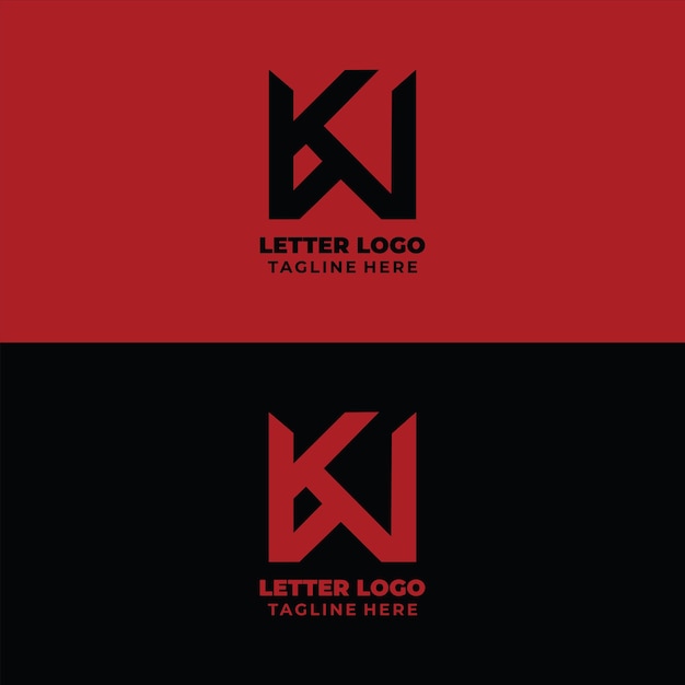 Vector vector modern and luxury initial letter kw or wk monogram logo