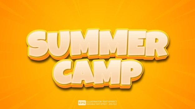 Vector vector vector 3d text editable text effect summer camp