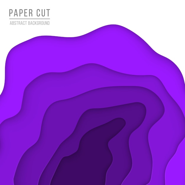 Vector vector vertical flyer with paper cut waves shapes