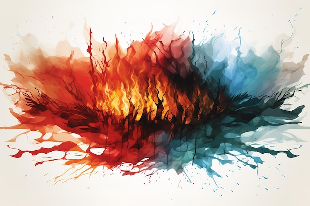 vector vibrant colors explode in messy watercolor blob