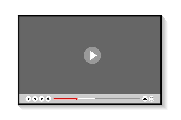 Vector video player template design