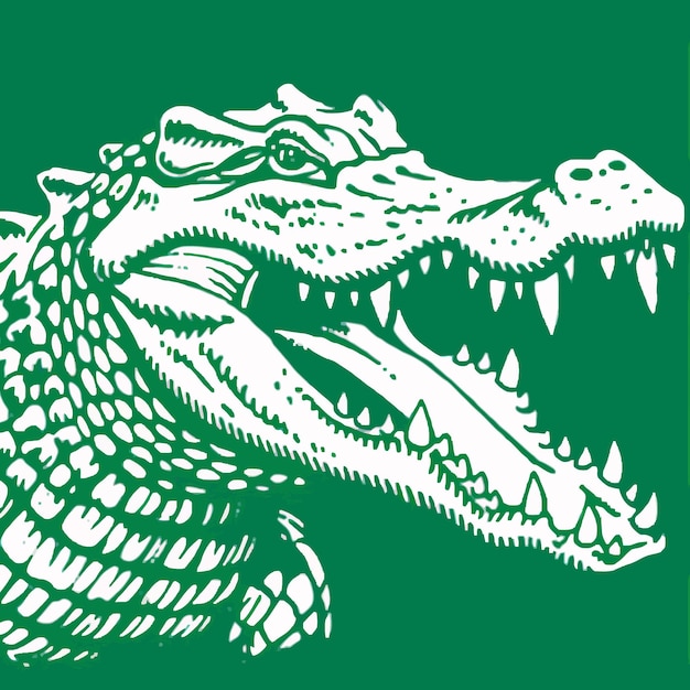 vector vintage alligator crocodile illustration