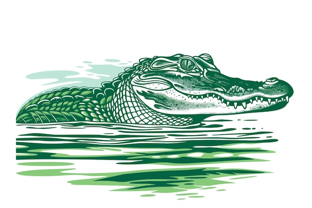 vector vintage alligator crocodile illustration