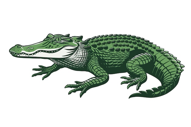 vector vintage alligator crocodile illustration