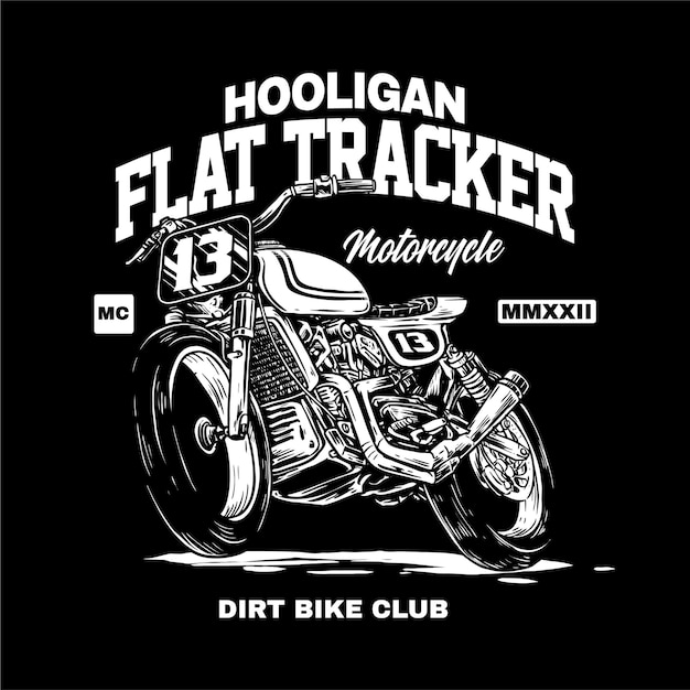 Vector of vintage bike custom flat track motorcycle