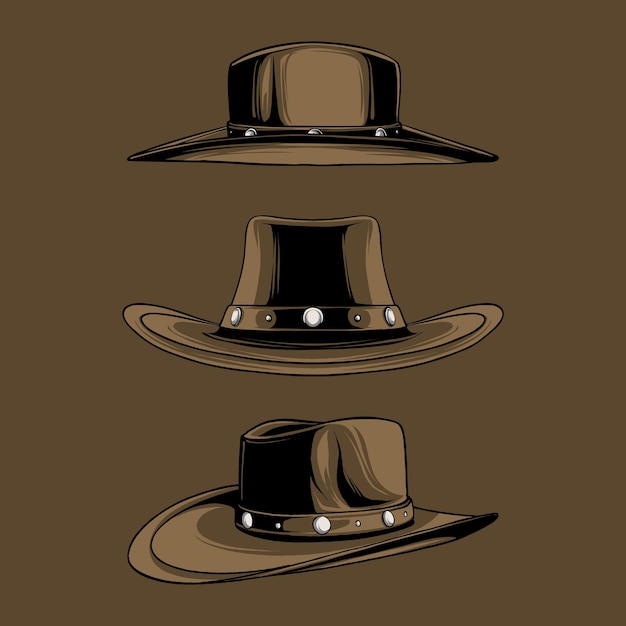 Vector vector vintage cowboy hat illustration design