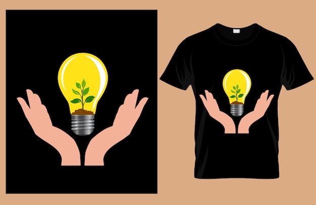 Vector vintage light bulbs print template T Shirt Design 1