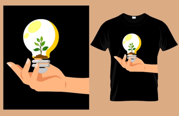 Vector vintage light bulbs print template T Shirt Design 1