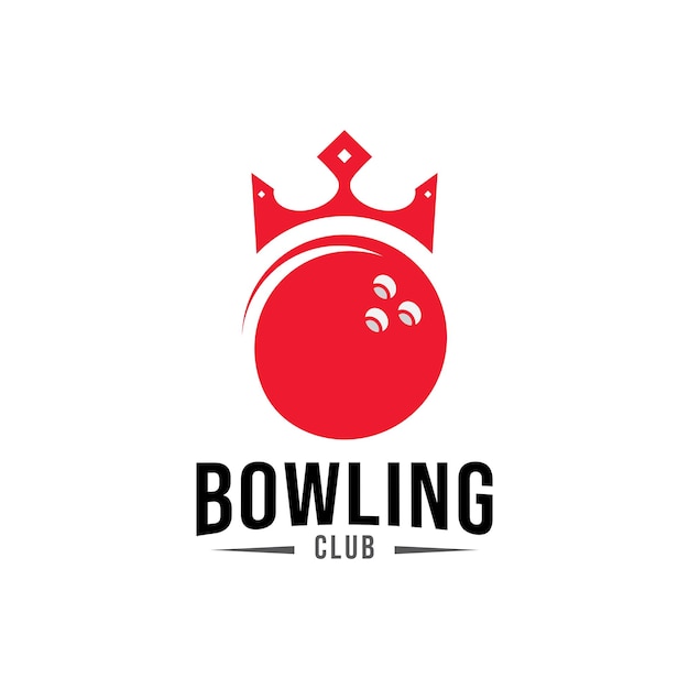 Vector vintage monochrome style bowling logo, icon, symbol. Bowling ball.