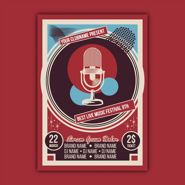 Vector of Vintage Music Event Poster Template