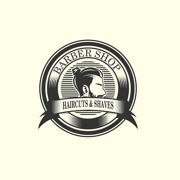 vector vintage, retro barber shop logo for your design. for labels, badges, signs or advertising.