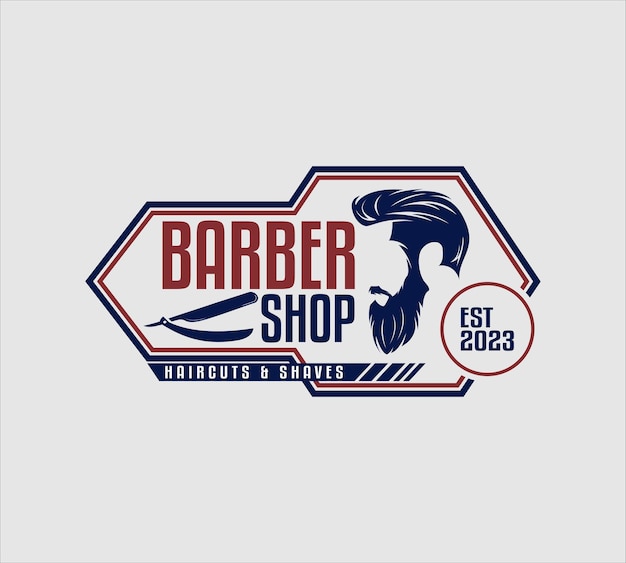 vector vintage, retro barber shop logo for your design. for labels, badges, signs or advertising.