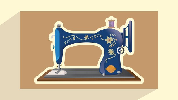 vector vintage sewing machine