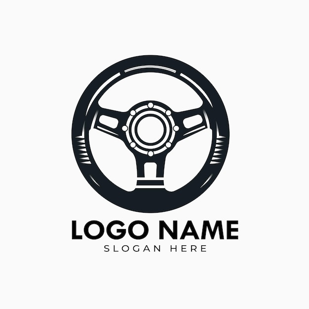 Vector vector vintage steering wheel logo design