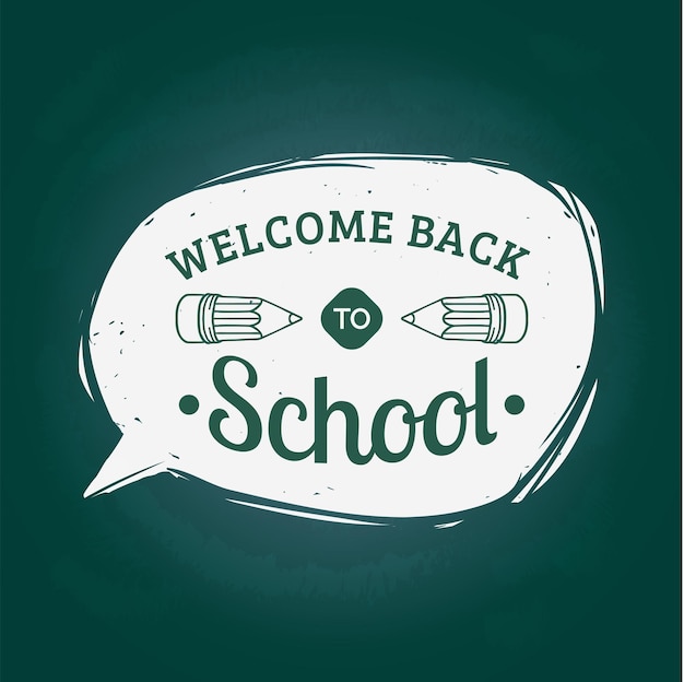 Vector vintage Welcome Back to school label Children education icon Knowledge day design concept