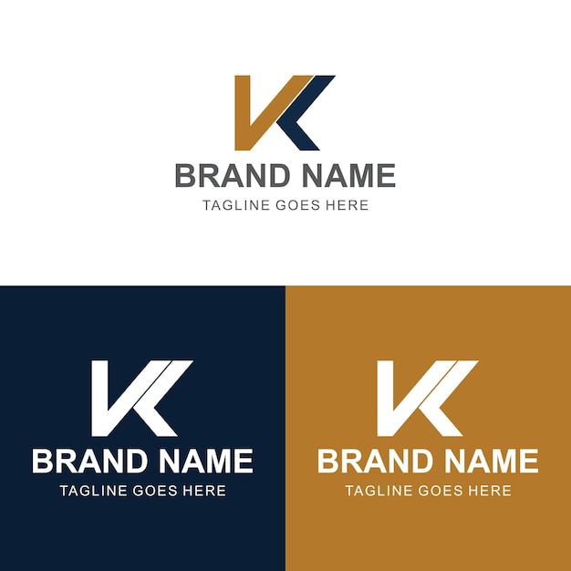 Vector vk letter logo initial vk letter business logo design vector template