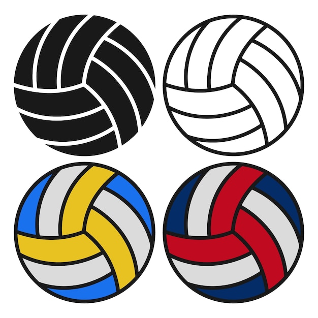 Vector volleyball set sports ball