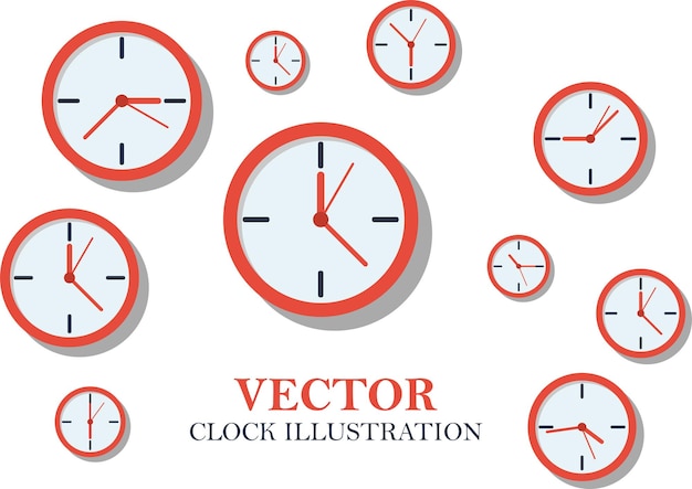 Vector vector wall clock illustration