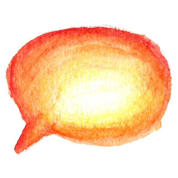 Vector watercolor drawn orange speech bubble