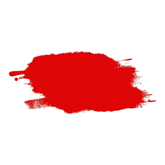 Vector watercolor painted red brush stroke Paint or blood drops splashes and splatters texture