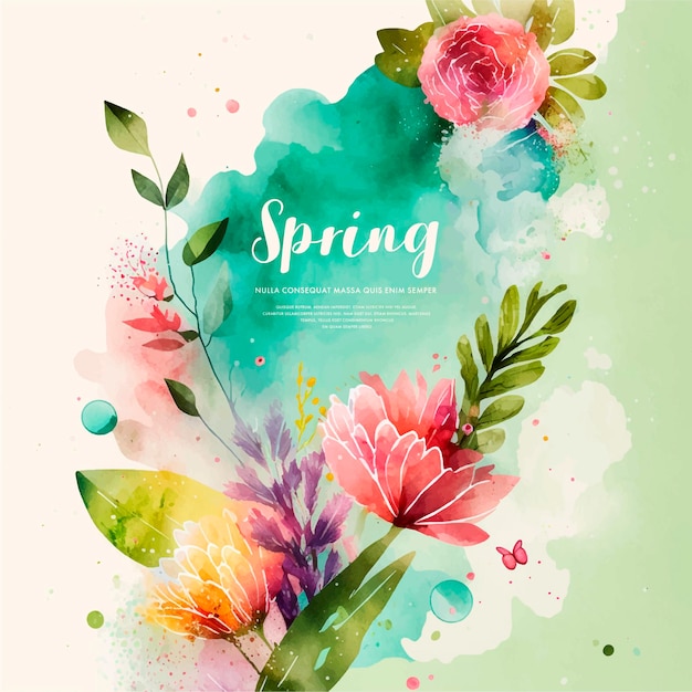 Vector watercolor spring banner