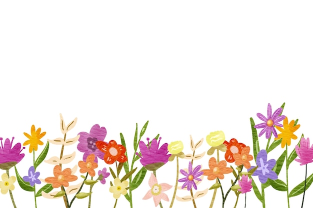 Vector vector watercolor wildflower frame background