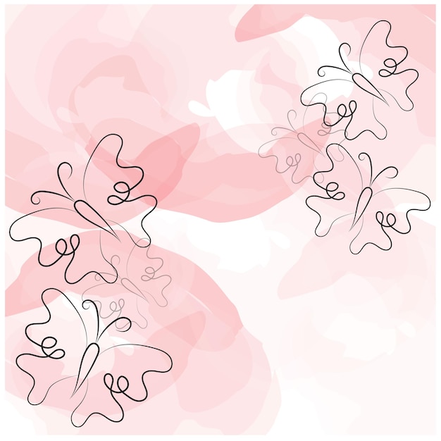 vector watercolor with hand drawn flowers background