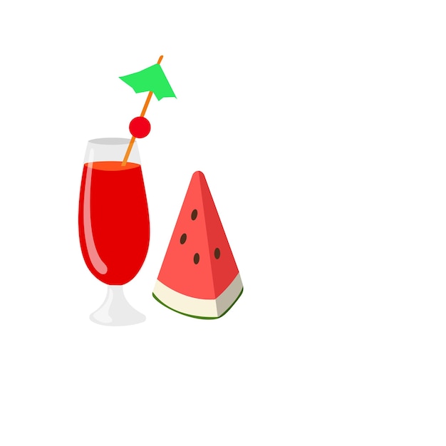 Vector of a watermelon juice In the summer watermelon is a popular fruit