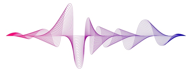 Vector wave dynamic music lines Blueviolet abstract lines Sound waves on transparent background for your design Vector EPS 10