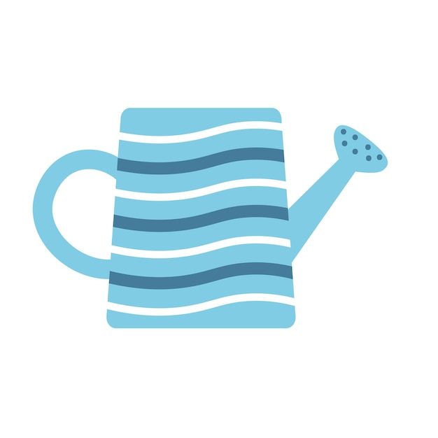 Vector wavepatterned watering can Cute watering pot clipart