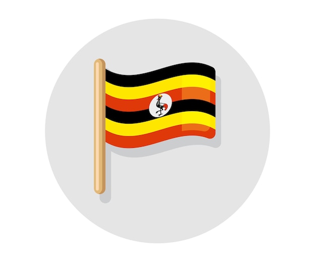 Vector Waving flag of Uganda